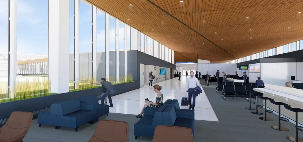 Rendering of Airport lounge and gate