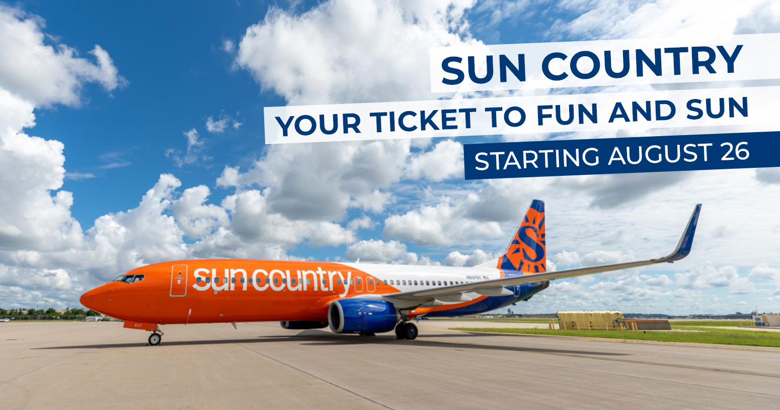 Sun Country Plane with Clouds